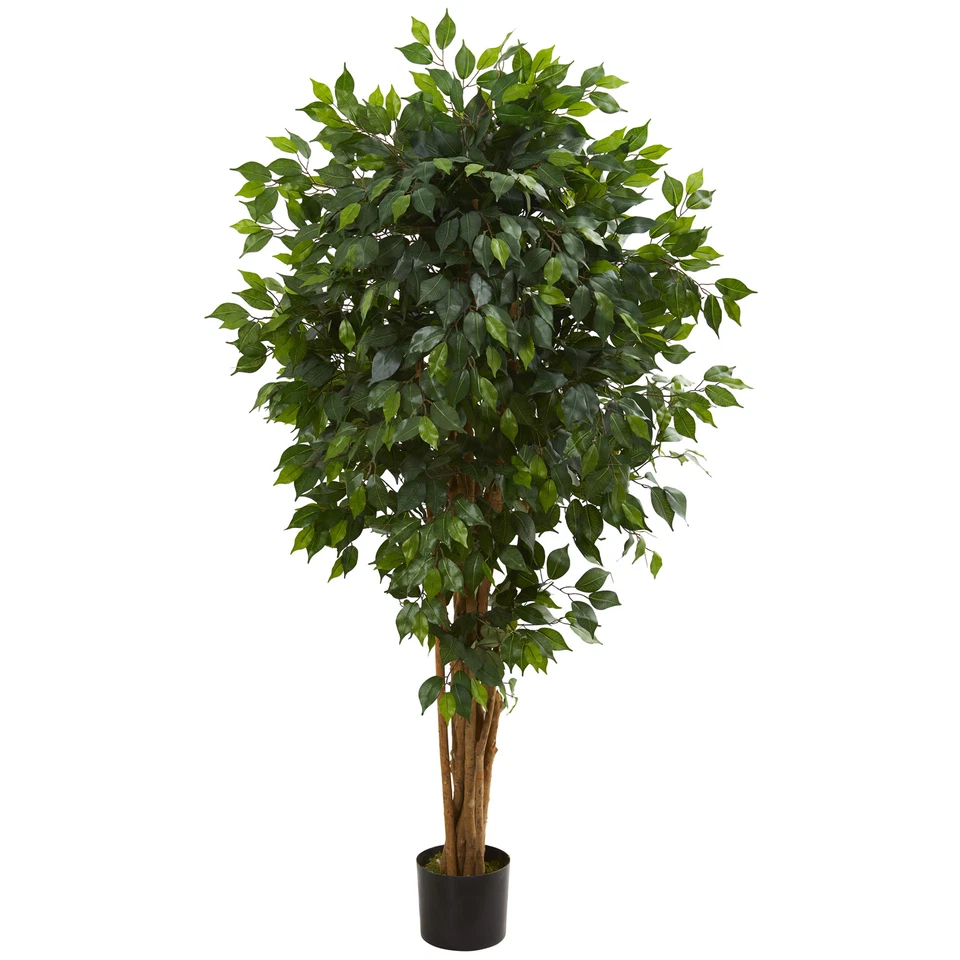 Ficus imitación árbol natural 5,5’ decoración planta realista Foto 1 de 1