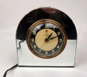 Telechron Ge Geneva 7F76 Mirror Clock Art Deco General Electric Flaws Running - Picture 1 of 18