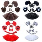 6 Pcs/ Set Dachshund Dog Ears Headband Nose Gloves  Tail Skirt Gloves Outfits