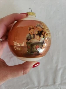 MJ Hummel Christmas Ball Ornament Blessed Event Goebel Glass Vintage 1983 - Picture 1 of 3