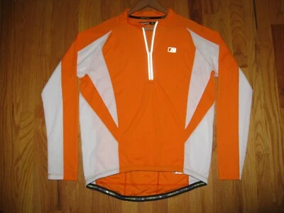 Camiseta masculina Nishiki tamanho GRANDE laranja manga longa 1/4 zíper bicicleta ciclismo com bolsos - Imagem 1 de 4