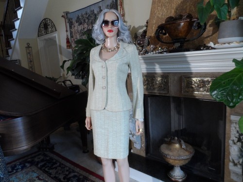 Tuta Moschino CheapandChic giallo beige gonna tweed taglia US 8