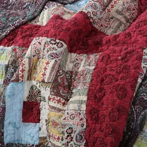 NEW! ~ COZY LOG CABIN LODGE COUNTRY SOUTHWEST WESTERN GREEN RED BROWN QUILT SET - Picture 1 of 5