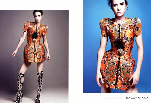 2008 Balenciaga David Sims Jennifer Connelly moda 2 pagine RIVISTA ANNUNCIO