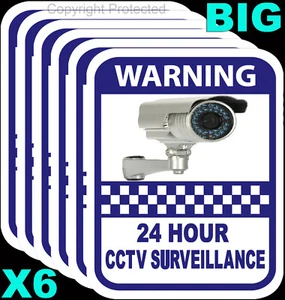 CCTV Camera Warning Stickers Surveillance Vinyl Decal Video Security Sign X6 - Picture 1 of 2