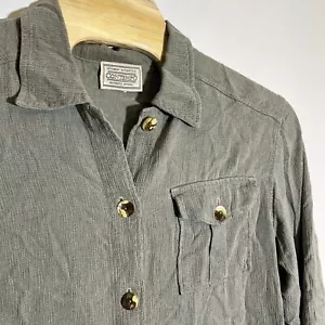 Vintage Contempo Women’s 12 Tencil Button Up Collared Long Sleeve Shirt Green - Picture 1 of 5