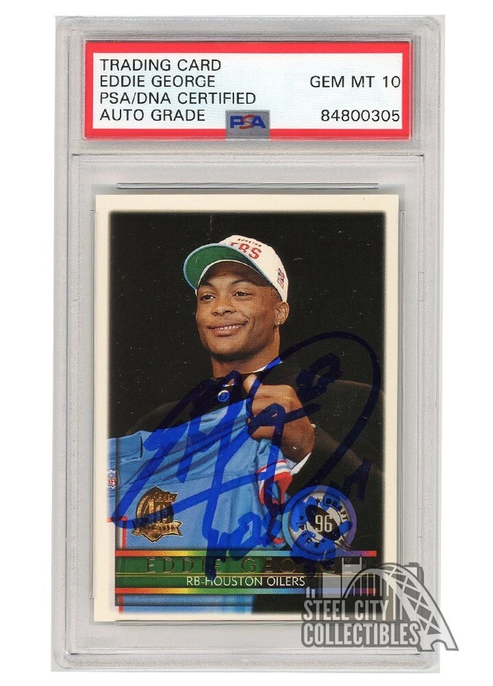 Eddie George 1996 Topps Autograph "Heisman 95" RC Card #435 PSA/DNA 10 - Image 1 of 1