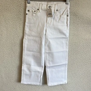 J Crew Girls' Slim Wide-Leg Jeans in White Size 6 - Picture 1 of 8
