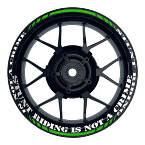 Pegatina de llanta moto Wheelsticker Stuntriding 1 verde neón - Imagen 1 de 2