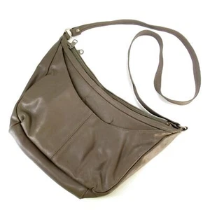 Borsa a mano vintage Jessica Chadwick donna M pelle tortora doppia zip borsa a tracolla - Foto 1 di 14