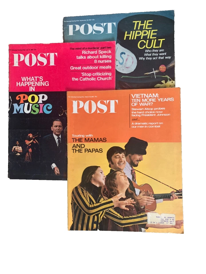 1967 POST Mags. Three Issues Features- Mamas & Papas; Pop Music; The Hippie Cult - Image 1 of 4