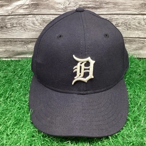 Vintage Detroit Tigers Fitted Hat Cap Blau Gr. 7 New Era 59Fifty Plain Logo 90s - Bild 1 von 6
