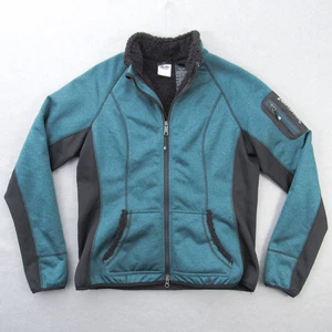 Harley Davidson Damen L Softshell Sherpa gefütterte Full Zip Jacke blau grün - Bild 1 von 14