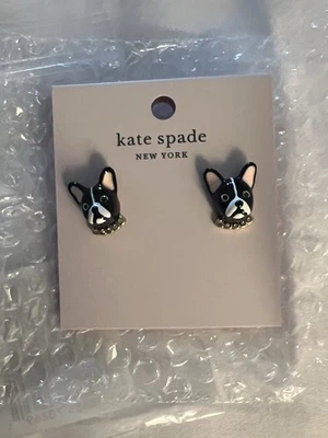 NEW - Rare - Kate Spade French Bulldog Boston Terrier Dog Stud Earring - Image 1 of 3