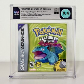 Pok&eacute;mon LeafGreen Game Boy Advance GBA Complete CIB - WATA Graded 9.4 Pop 3 RARE