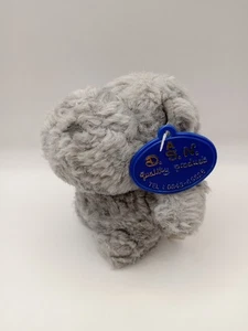 Vintage Plüsch D S N kleines Nilpferd grau Stofftier Stofftier mit Etikett sauber E1 - Bild 1 von 9