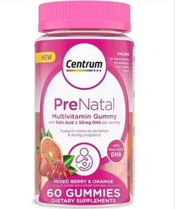 Centrum PreNatal Multivitamin Gummies, with Folic Acid & 50mg DHA - 60 Gummies - Picture 1 of 11