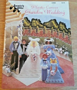 Annie's Attic Plastic Canvas Booklet "Garden Wedding" w Figures and Background - Picture 1 of 6