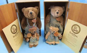 APPLAUSE BONITA BEAR SET LIMITED EDITIONS OWEN & KATIE PLUS SMALL OWEN & KATIE - Picture 1 of 8