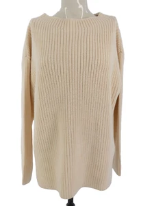 Zara Oversized Jumper Chunky Rib Knit Ivory Wool Blend Sweater Size S BNWT - Picture 1 of 13