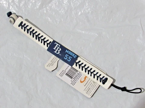 MLB Moore 55 Rays White w/Blue Stitching Team Baseball Seam Bracelet Gamewear Cover