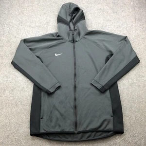 Nike Hoodie Men Large Gray Full Zip Hooded Swoosh Tech NSW Logo Fleece Pockets - Picture 1 of 8