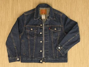 Chaqueta de mezclilla de jean Levi Strauss con botones firma para mujer talla M abrigo informal - Imagen 1 de 3