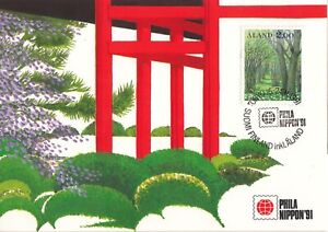 Nippon Phila Japan Forest Aland Island Finland Mint Exhibition Maxi Card 1991