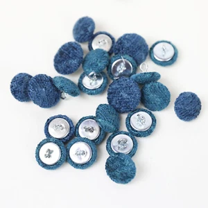 Textured Chenille Teal Blue Upholstery Furnishing Loop Back Buttons 17mm & 20mm - Picture 1 of 5
