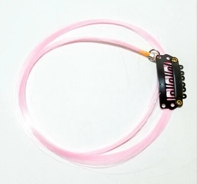 Clip per estensione capelli rosa pastello, ciocca sottile - Immagine 1 di 4