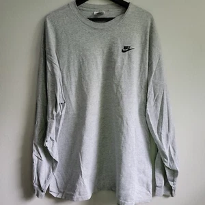 Nike Longsleeve Size 2XL Gray with Black Embroirded Text and Swoosh Made in USA - Picture 1 of 8