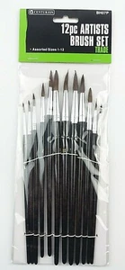 Super Value 12 Piece Artist Paint Brush Set Sizes 1 - 12 Centurion Branded - Picture 1 of 3