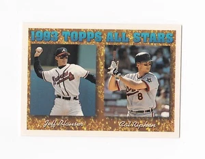 1994 Topps #387 Cal Ripken Jeff Blauser AS Baltimore Orioles Atlanta Braves - Picture 1 of 2