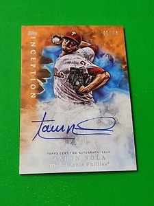 Aaron Nola 2017 Topps Inception Orange Auto 41/50, #BSA-AN Philadelphia Phillies - Foto 1 di 8
