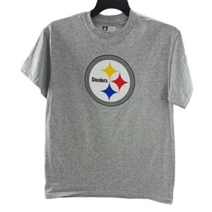 NFL Pittsburgh Steelers T Shirt Gray Crew Neck Short Sleeve Graphic Tee Mens L - Picture 1 of 5