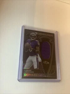 2023 Panini Obsidian - Sharpened Swatche Purple #SSW-LJA Lamar Jackson /75 (MEM - Picture 1 of 4