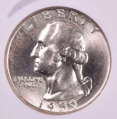 1959-D Washington Silver Quarter - NGC MS66 W - Rare W - Image 1 of 3