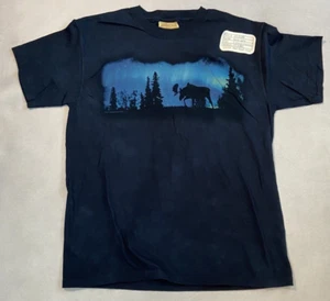 The Mountain Deadstock T shirt Medium Moose Lights Navy NWT 2008 Aurora Borealis - Picture 1 of 6