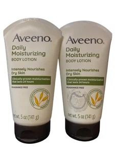 Lot of 2 Aveeno Daily Moisturizing Body Lotion, Fragrance Free, 5 Oz - Picture 1 of 2