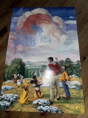 Vintage Walt Disney "Walt's Dream" Poster Charles Boyer Art 16"x24" - Image 1 of 4