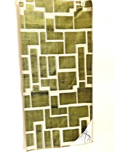 Hickory Geometric Velvet Upholstery Fabric  Designer Sample Rayon Poly13" x 27" - Picture 1 of 5