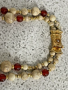 JADED JEWELS INC MADISON AVE NY USA DOUBLE STRAND HEAVY 220g BEADED NECKLACE - Picture 1 of 9