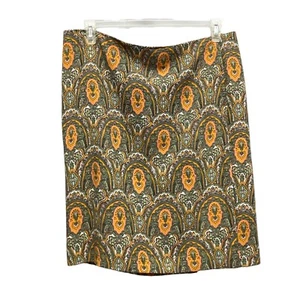 Ann Taylor Gold Paisley Print Short Skirt Misses size XL - Picture 1 of 8