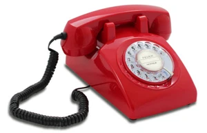 Câble Opis 60s : téléphone avec sélecteur & collier métallique & insert en carton postal - Photo 1/49