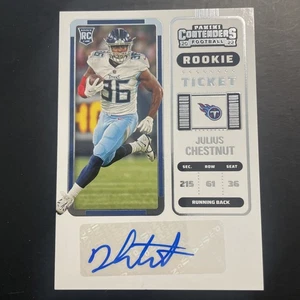 Boleto de novato Panini Contenders 2022 Julius Chestnut #274 automático RC TN Titans - Imagen 1 de 6