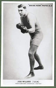 Jess Willard U.S.A. Real Photo Boxing News Card No.8 Issued c1940. - Picture 1 of 1