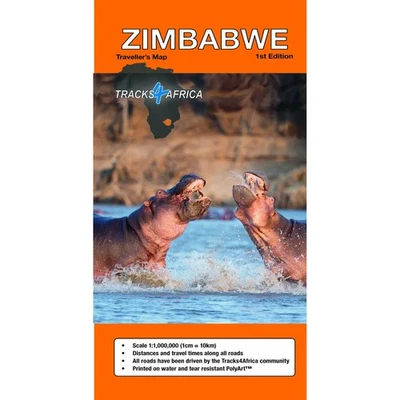 Zimbabwe Tracks4Africa Map for Self Driving accommodation essential tourist info Foto 1 de 4