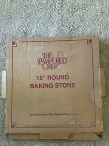 Pampered Chef 15" Large Round Pizza Baking Stone Family Heritage #1370 Openedbox - Bild 1 von 5