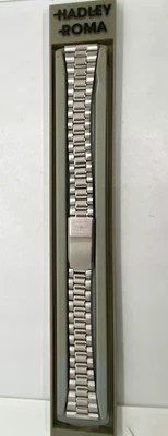"Correa de reloj para damas HADLEY ROMA placa de micrones plateada 14 mm asas - 6-1/2"" de largo" Foto 1 de 4