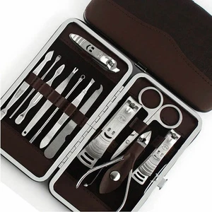Clippers per cuticole unghie 12 pz set manicure kit pulizia pulizia custodia strumento - Foto 1 di 15